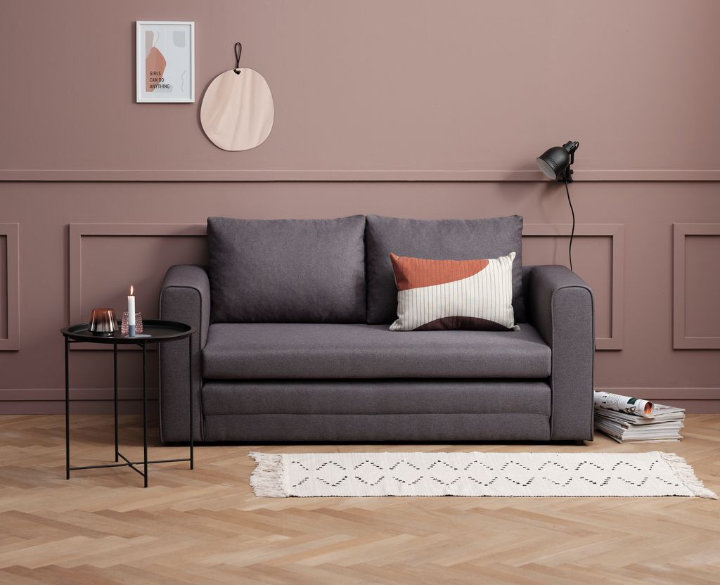 Schlafsofa SKILLEBEKK dunkelgrau Stoff