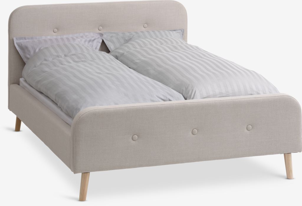 Bettgestell KONGSBERG 90x200 beige Stoff