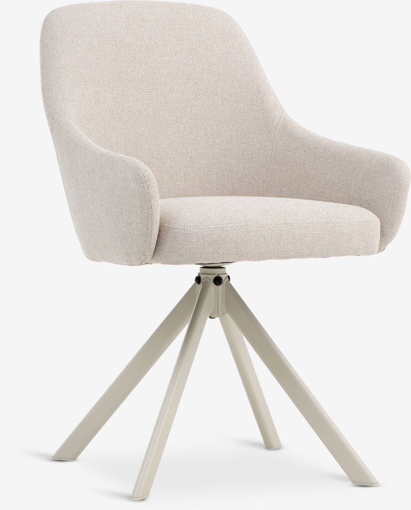 Esszimmerstuhl ROSTRUP drehbar beige Stoff