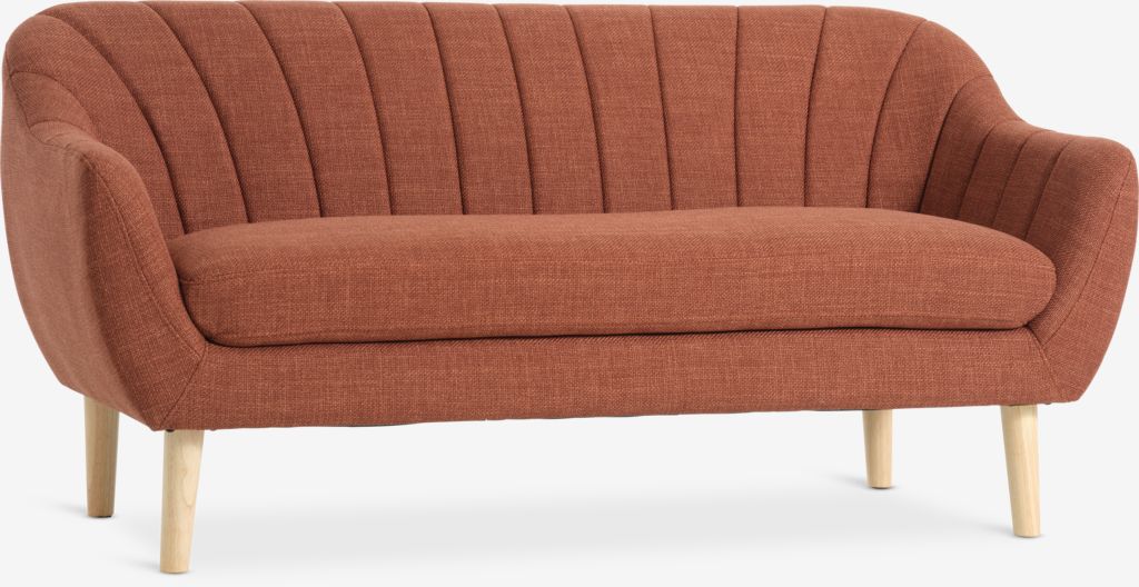 Sofa EGEDAL 2,5-Sitzer Stoff Terrakotta Stoff/ Eiche