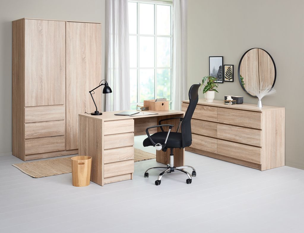 Kleiderschrank LIMFJORDEN 120x200 2T 3S hell Eichefarben