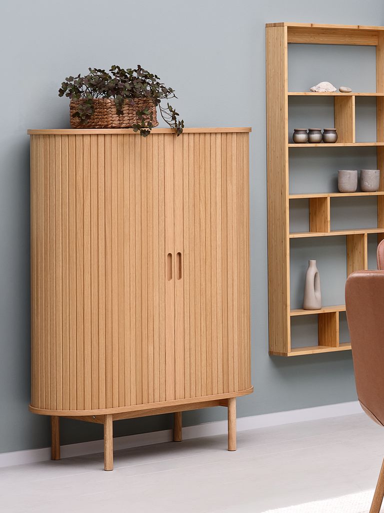 Schrank LYNGVIG 90 cm 2 Rollläden Eiche natur