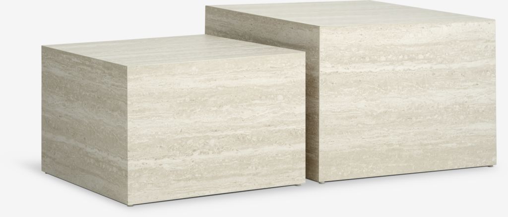 Couchtisch ROLSTED 58x58/50x50 travertinfarben 2 Stk