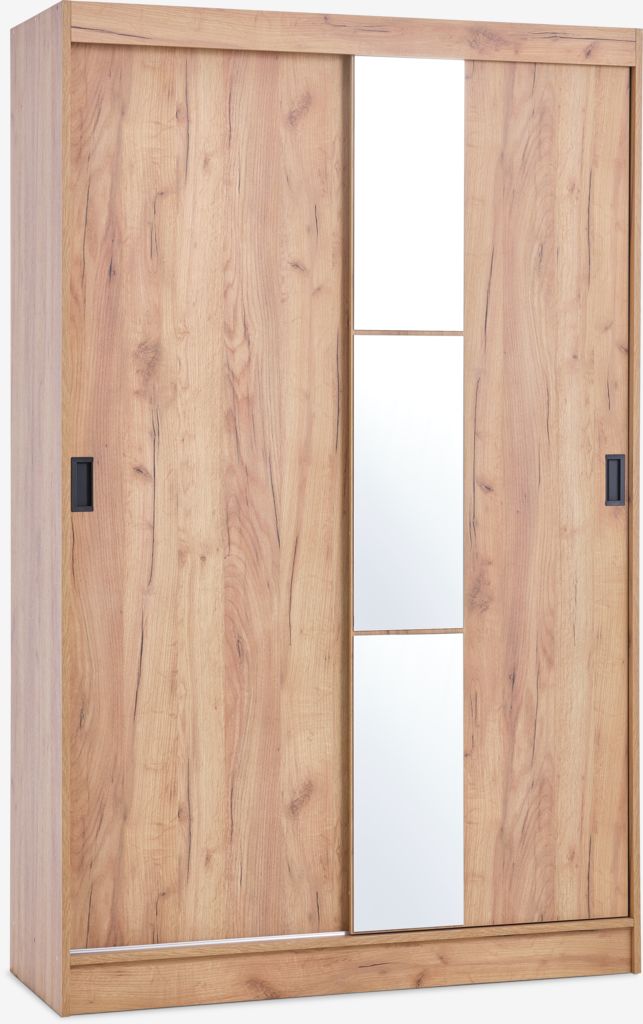 Kleiderschrank ODDER 120x201 2 Schiebetüren m/Spiegel Eiche