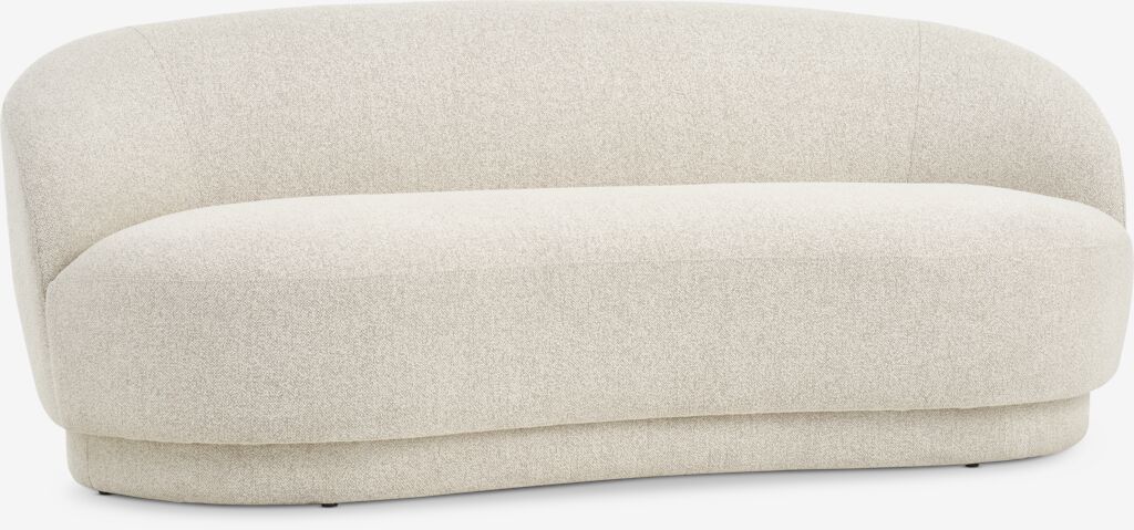 Sofa ANDRUP 3-Sitzer oval beige Stoff
