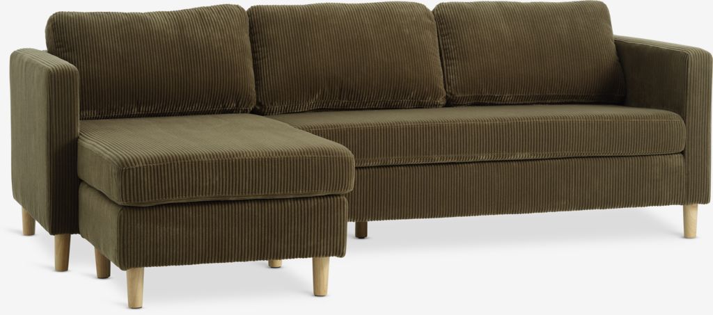 Sofa FALSLEV Chaiselongue Cord olivgrün