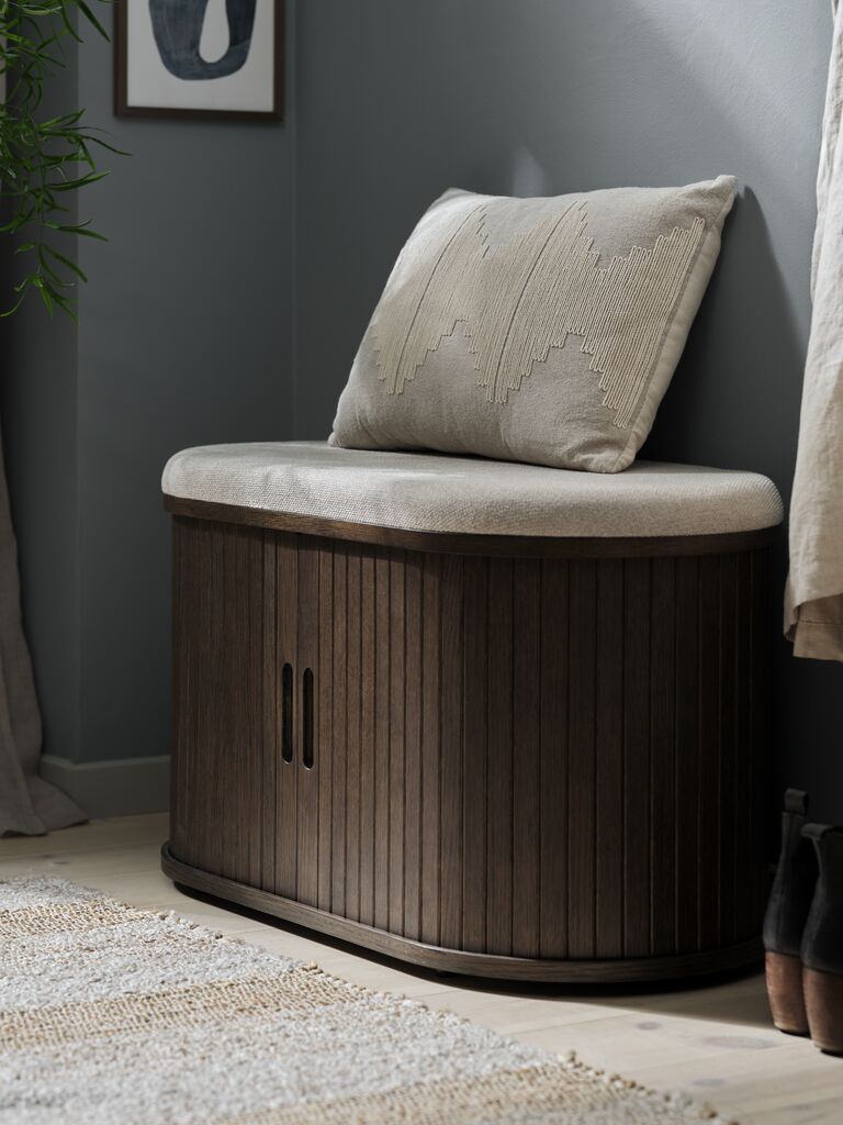 Sitzbank LYNGVIG Rollläden beige/dunkle Eiche