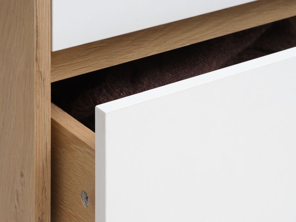 Kleiderschrank BILLUND 80x193 2 T 2 S weiß/natur eichefarben