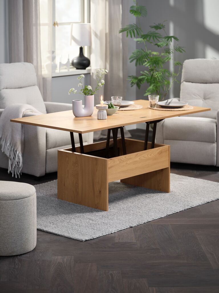 Couchtisch VARDE L80/160 aufklappbare Platte Eiche warm