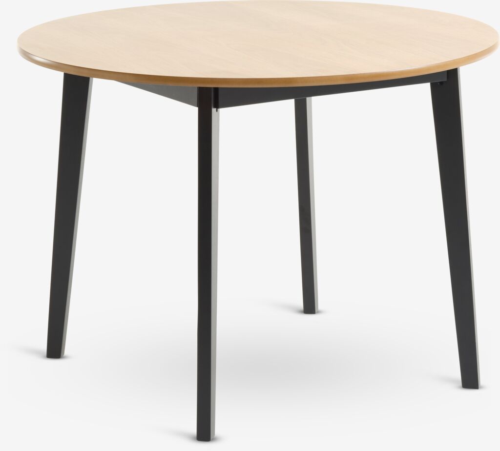 Esstisch JEGIND Ø105 Eiche natur/schwarz