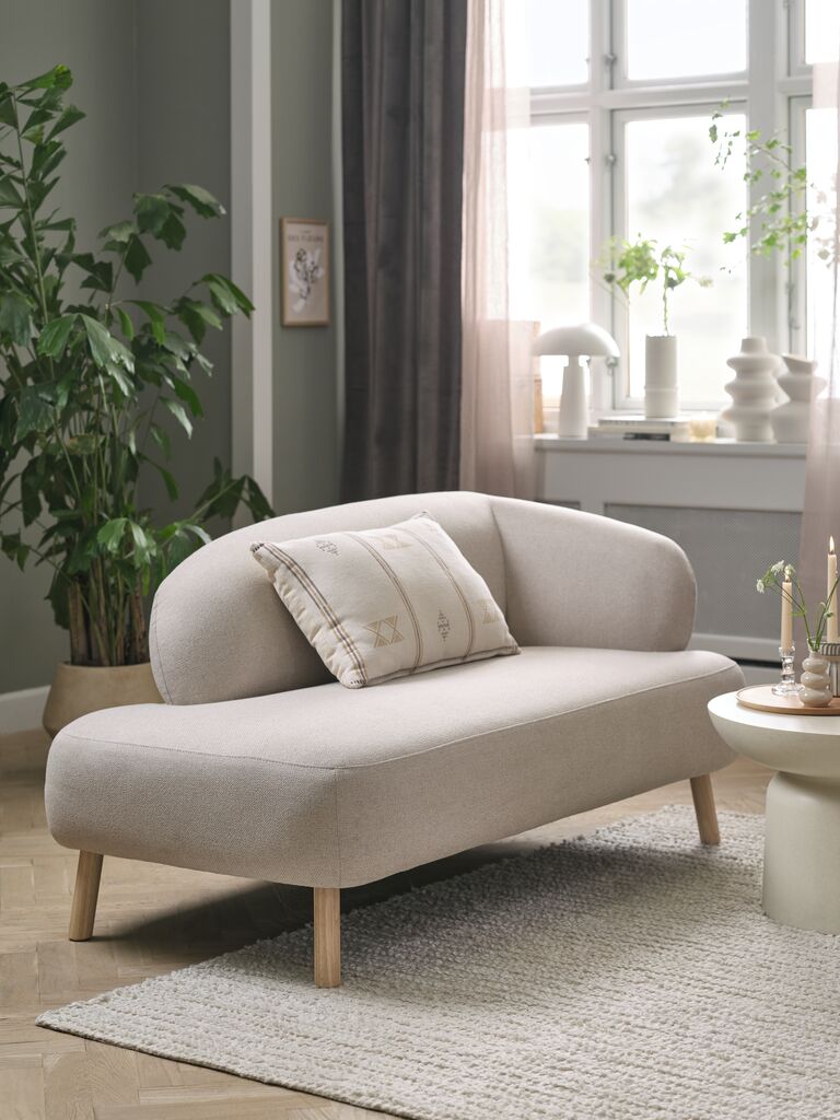 Sofa STADIL offenes Ende links oval beige Stoff