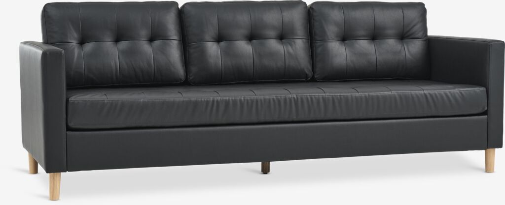 Sofa FALSLEV 3-Sitzer schwarz Kunstleder