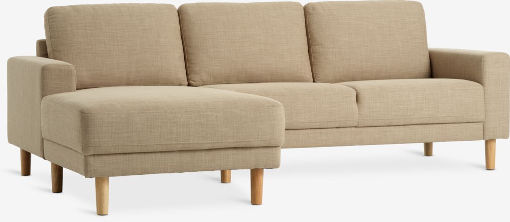 Sofa EGENSE Chaiselongue links sand Stoff