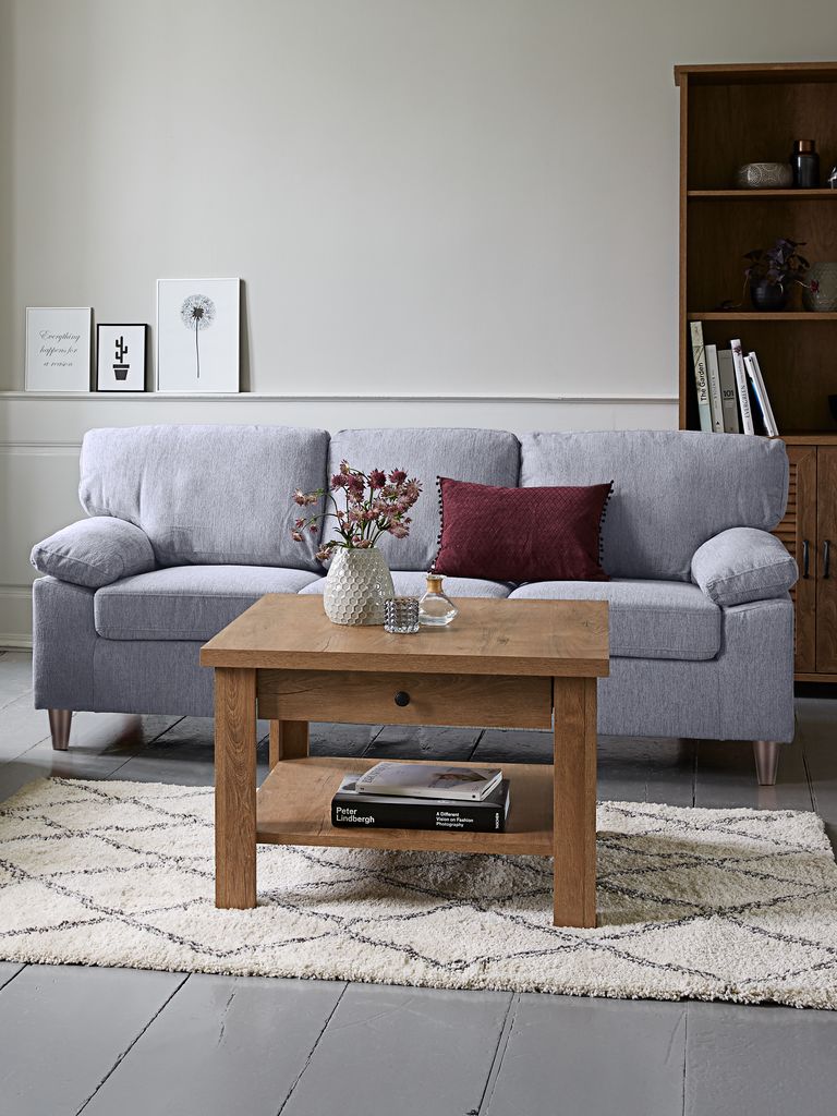 Sofa GEDVED 3-Sitzer hellgrau Stoff