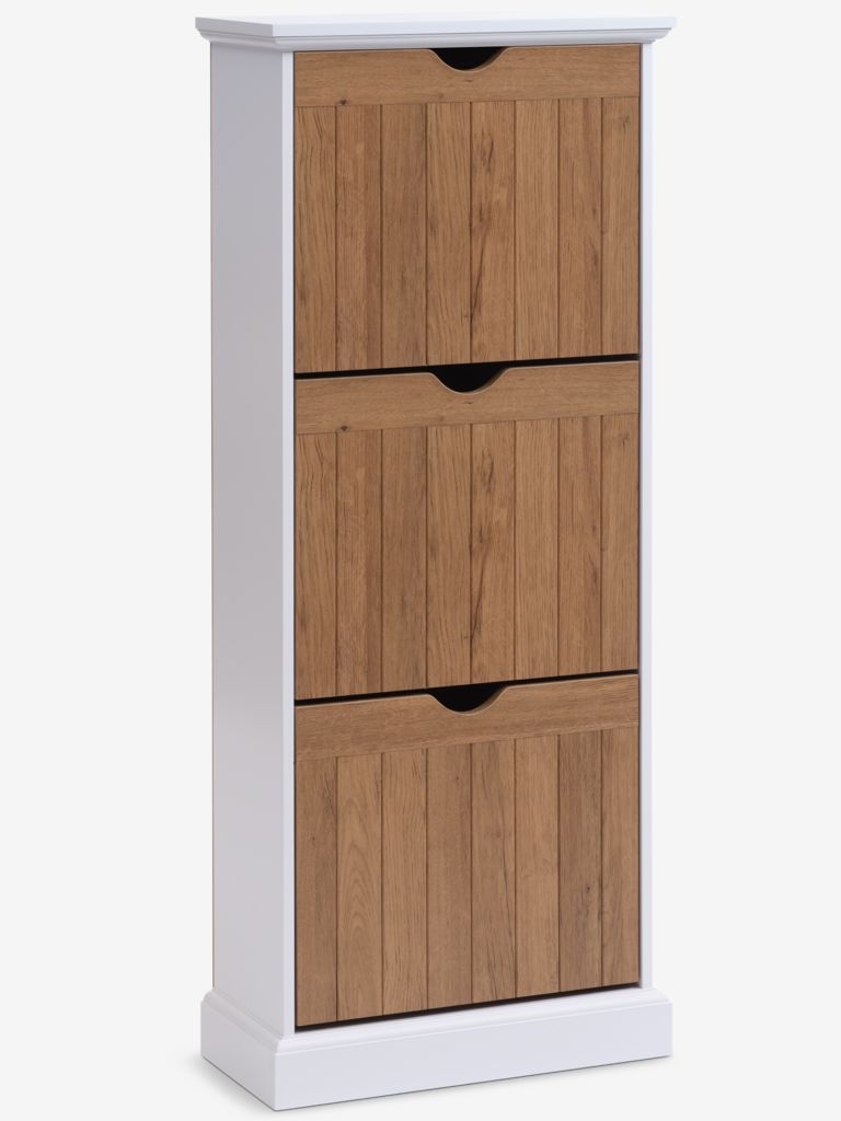 Schuhschrank OLDEKROG weiß/Wildeiche natur