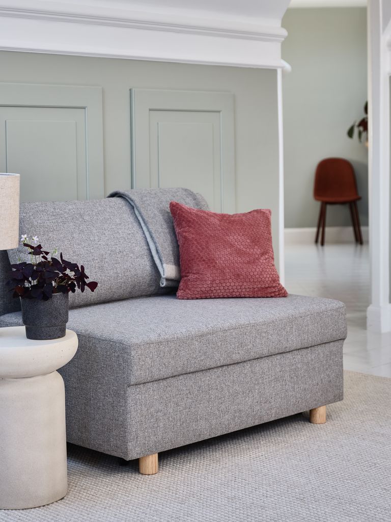 Schlafsofa OLSTRUP 1,5-Sitzer grau Stoff