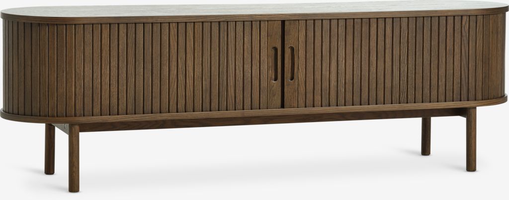 TV-Bank LYNGVIG 160cm 2 Rollladen-Türen Eiche dunkel