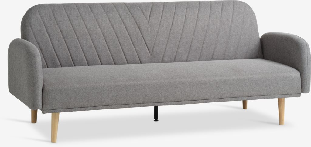 Schlafsofa PARADIS Stoff hellgrau/Eiche
