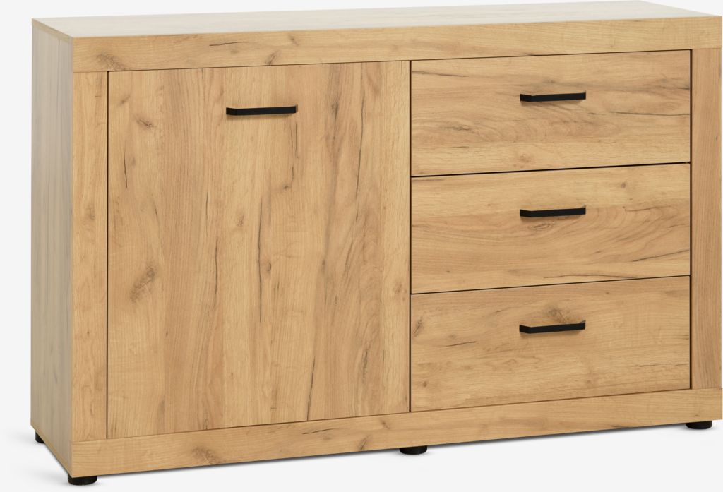 Sideboard LINTRUP 1 Tür 3 Sch. wilde natürliche Eichenfarbe