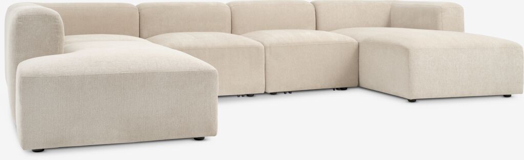 Modul-Sofa SKEJBY 5 Pers. chaise/offen Stoff beige