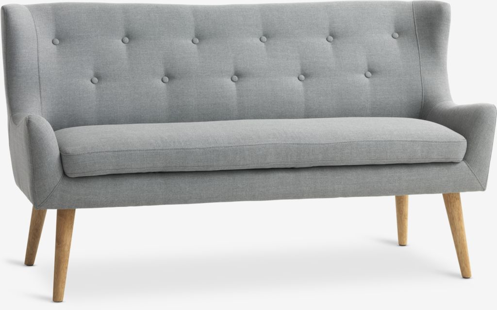 Sofa SVELVIK 2-Sitzer hellgrau Stoff/natur