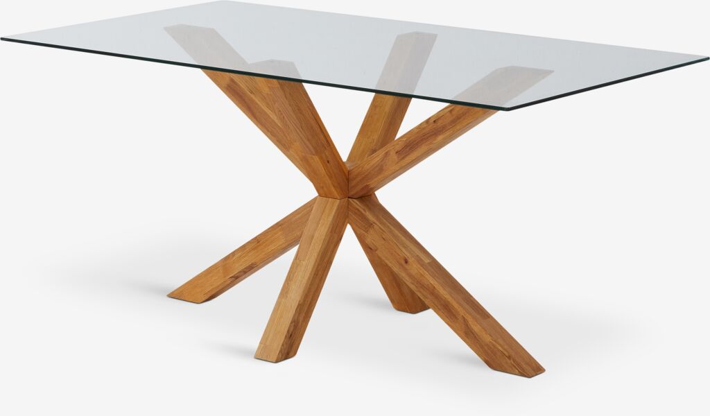 Esstisch AGERBY 90x160 Glas/Eiche natur