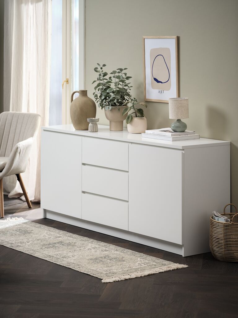 Sideboard LIMFJORDEN 2 Türen 3 Schubladen weiß