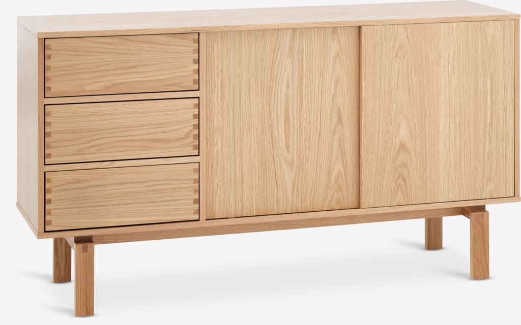 Sideboard MEJLSKOV 2 Türen 3 Schubladen Eiche natur