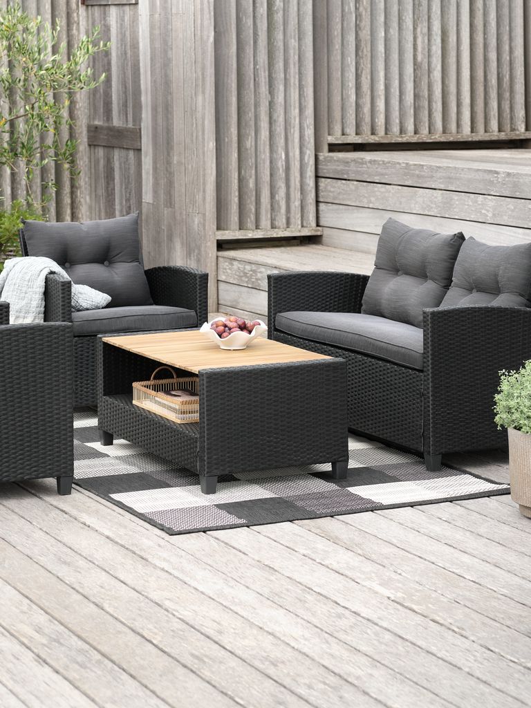 Lounge-Set VEN 4 Personen schwarz