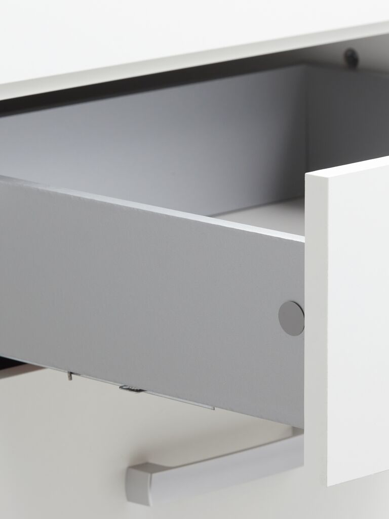 Kleiderschrank VELLERUP 200x200 4 Türen 3 Schubladen weiß