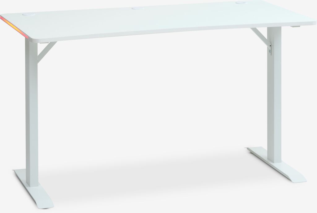 Gaming-Schreibtisch HALBJERG 65x135 mit LED weiß