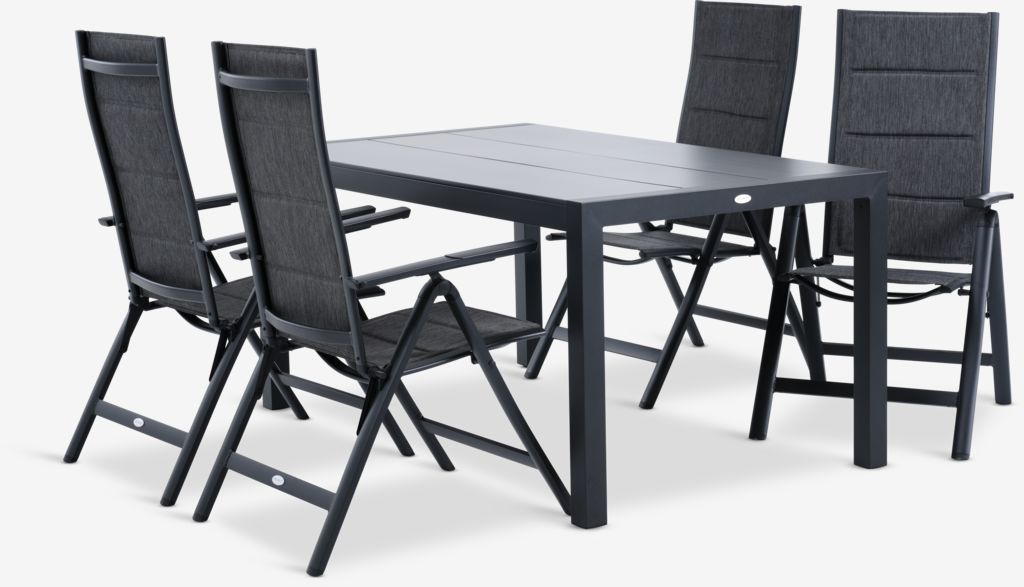 HAGEN L160 Tisch + 4 MYSEN Stuhl grau