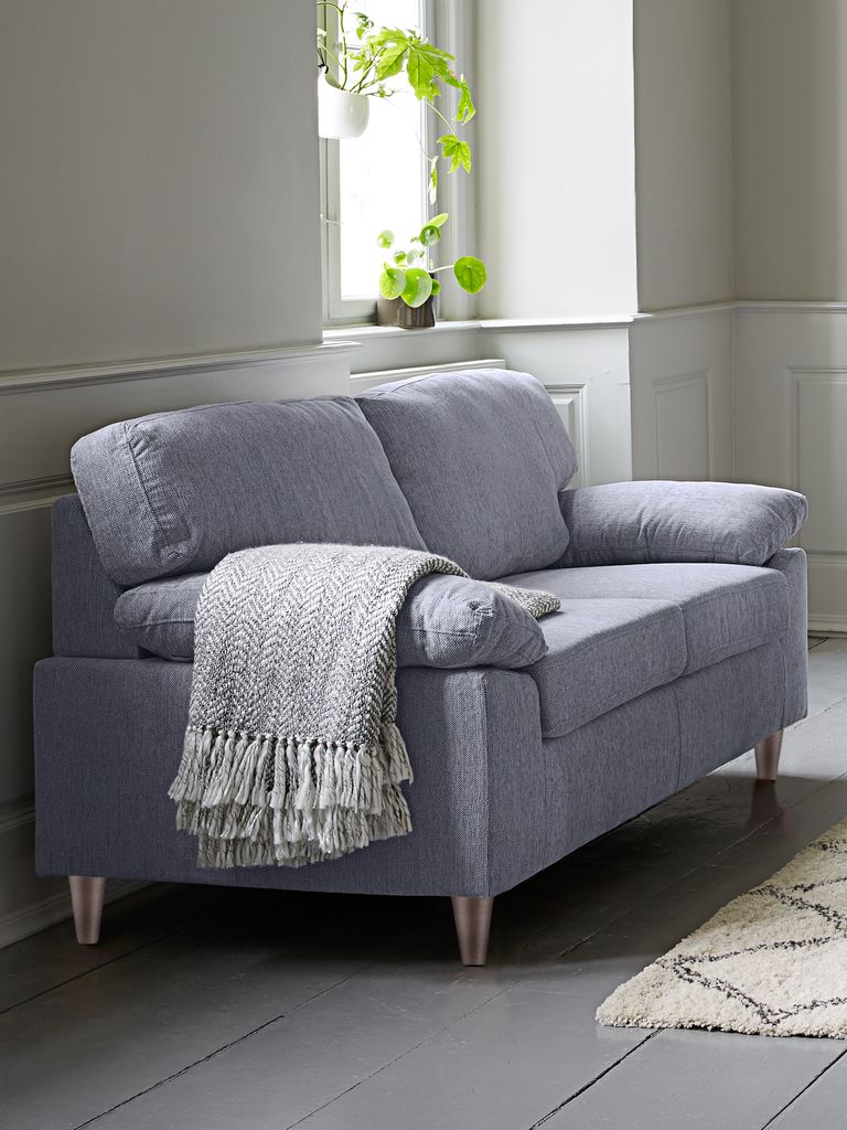 Sofa GEDVED 2-Sitzer hellgrau Stoff