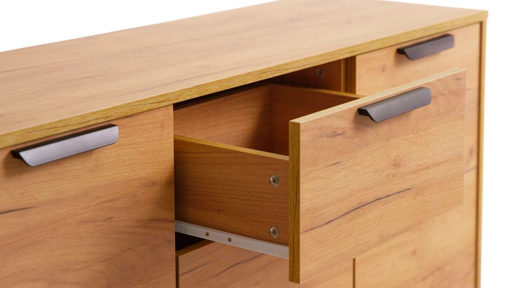 Sideboard JENSLEV 2 Türen 4 Schubladen natur wildeichefarben