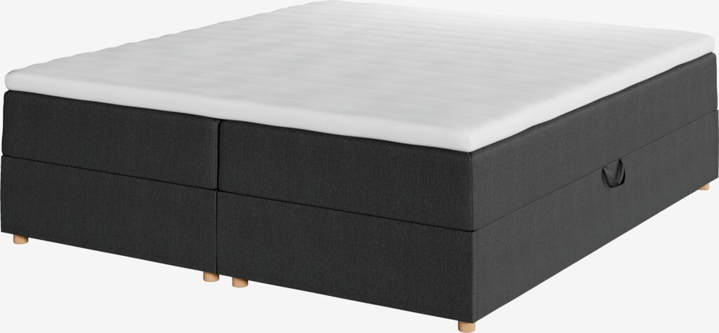 Boxspringbett 180x200 SKAUMA + FLYA Grau-40 sehr fest