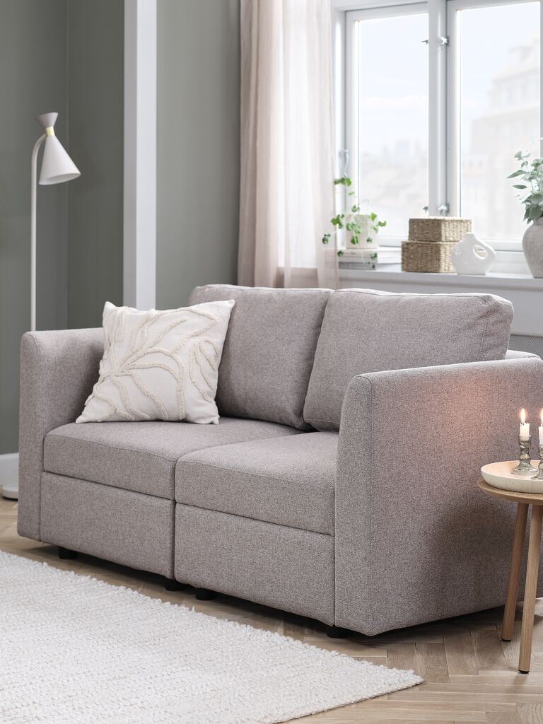 Modul-Sofa OKSBY 2Pers. m/Stauraum sand Stoff
