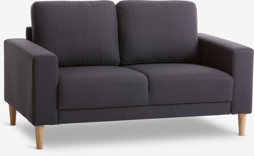 Sofa EGENSE 2-Sitzer dunkelgrau Stoff