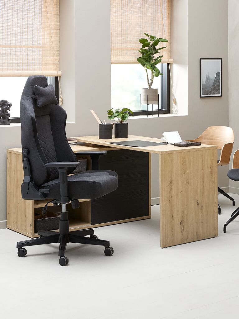Gaming-Stuhl ABILDAA Stoff anthrazit