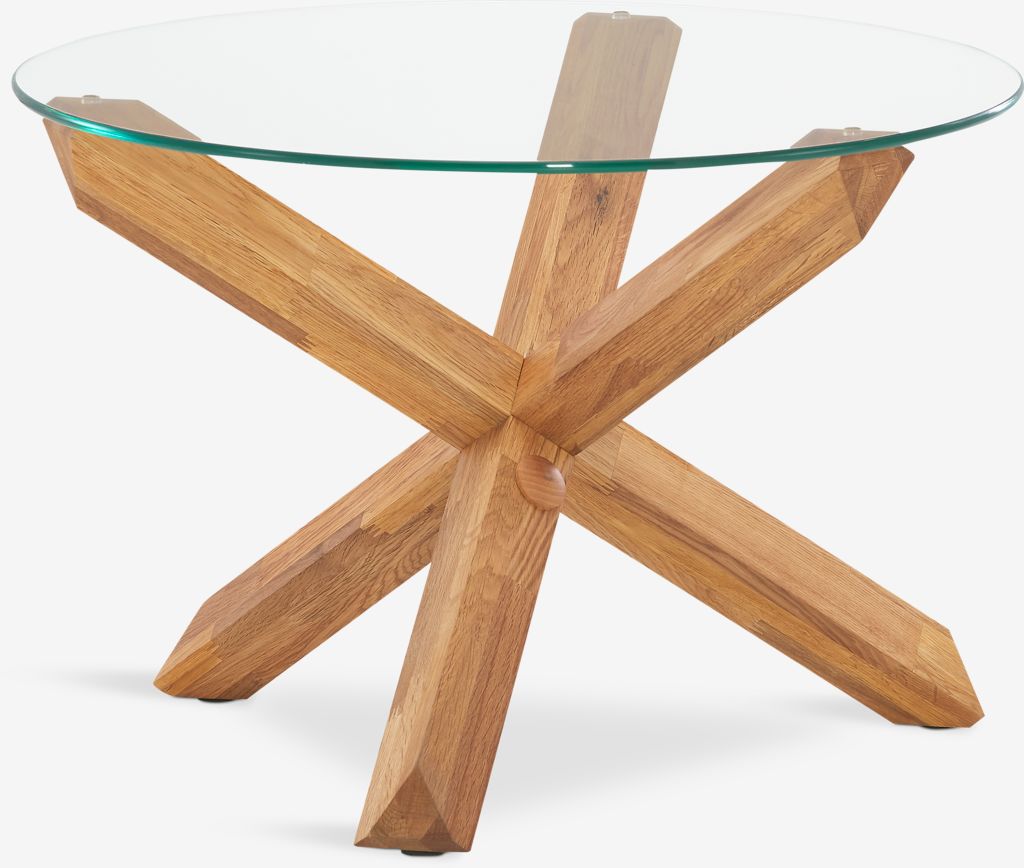 Couchtisch AGERBY Ø60 Glas/Eiche natur