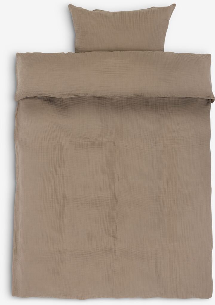 Bettwäsche MALIN Musselin 135x200 sand dunkel