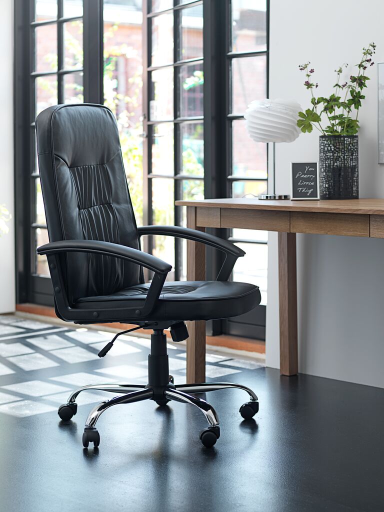 Bürostuhl SKODSBORG Kunstleder schwarz/chrom